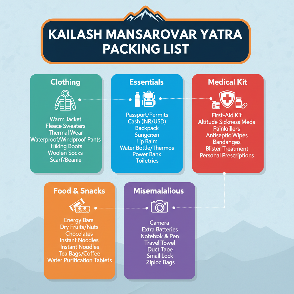 Kailash Mansarovar Yatra Packing List